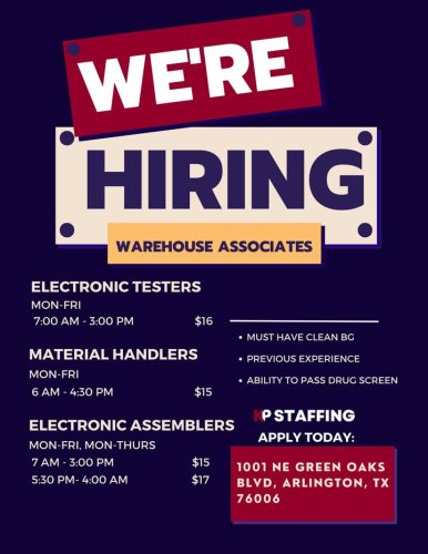 Photo post from KP Staffing Agency (Arlington Branch).