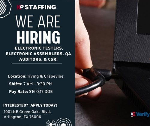 Photo post from KP Staffing Agency (Arlington Branch).