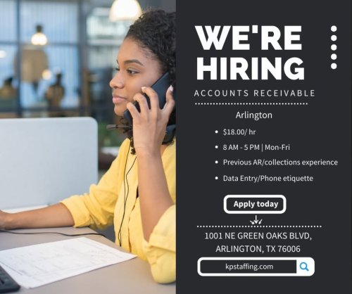 Photo post from KP Staffing Agency (Arlington Branch).