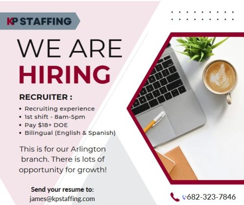 Photo post from KP Staffing Agency (Arlington Branch).