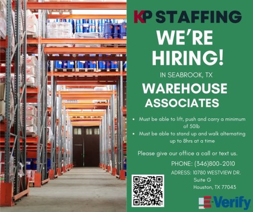 Photo post from KP Staffing Agency (West Houston Branch).