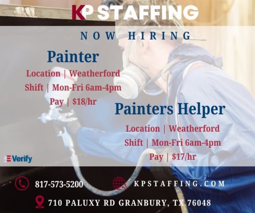 Photo post from KP Staffing Agency (Granbury Branch).