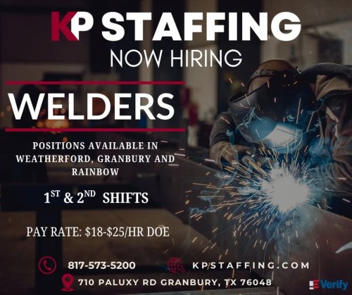 Photo post from KP Staffing Agency (Granbury Branch).