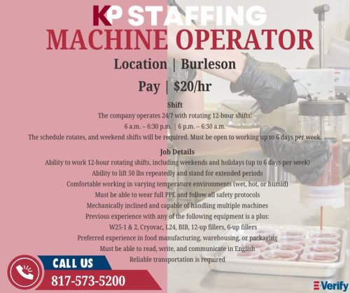 Photo post from KP Staffing Agency (Granbury Branch).