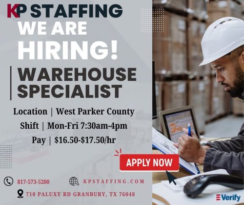 Photo post from KP Staffing Agency (Granbury Branch).