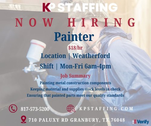 Photo post from KP Staffing Agency (Granbury Branch).