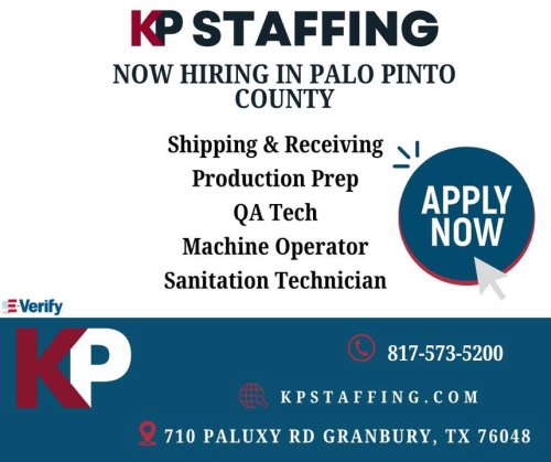 Photo post from KP Staffing Agency (Granbury Branch).