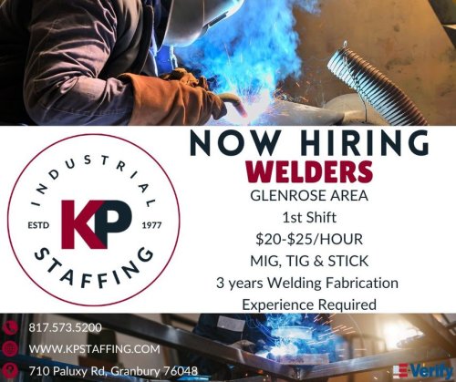 Photo post from KP Staffing Agency (Granbury Branch).