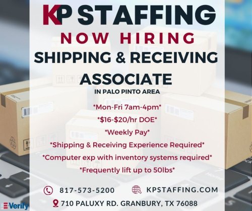 Photo post from KP Staffing Agency (Granbury Branch).