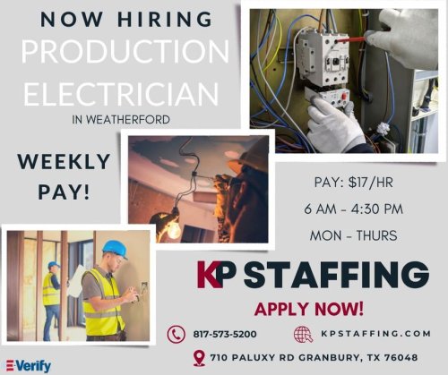 Photo post from KP Staffing Agency (Granbury Branch).