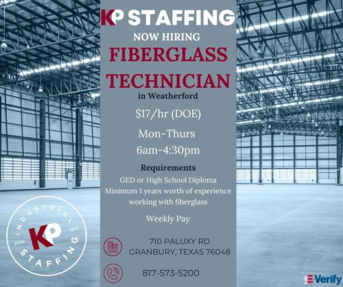 Photo post from KP Staffing Agency (Granbury Branch).