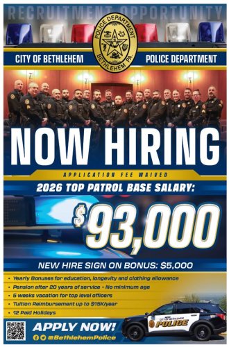 Photo post from Bethlehem Police Department, Bethlehem, PA.