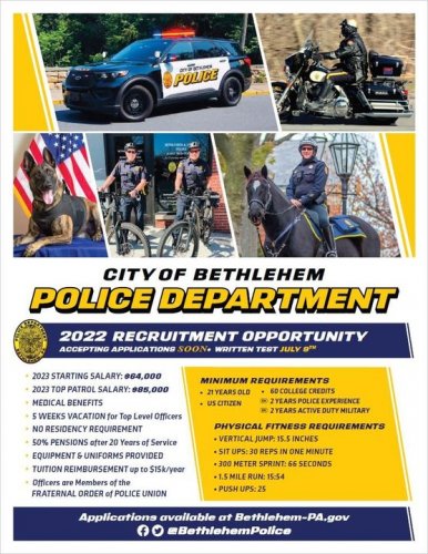 Photo post from Bethlehem Police Department, Bethlehem, PA.