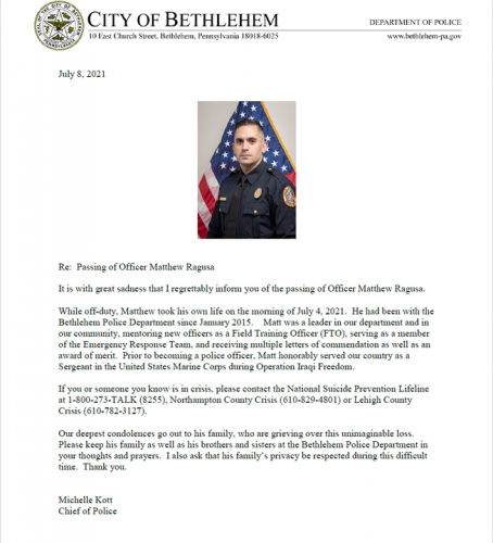 Photo post from Bethlehem Police Department, Bethlehem, PA.