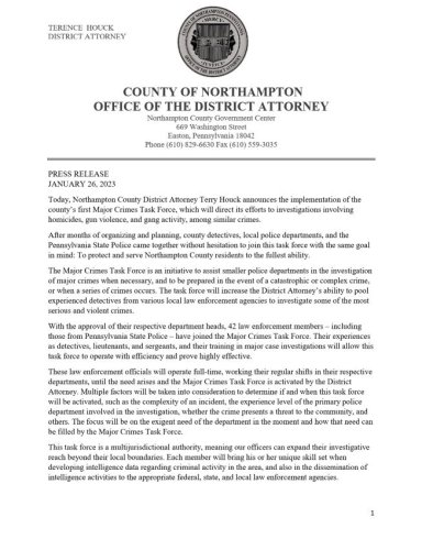 Carousel post from Bethlehem Police Department, Bethlehem, PA.
