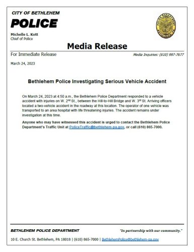 Carousel post from Bethlehem Police Department, Bethlehem, PA.