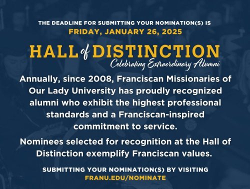 Photo post from Franciscan Missionaries of Our Lady University.