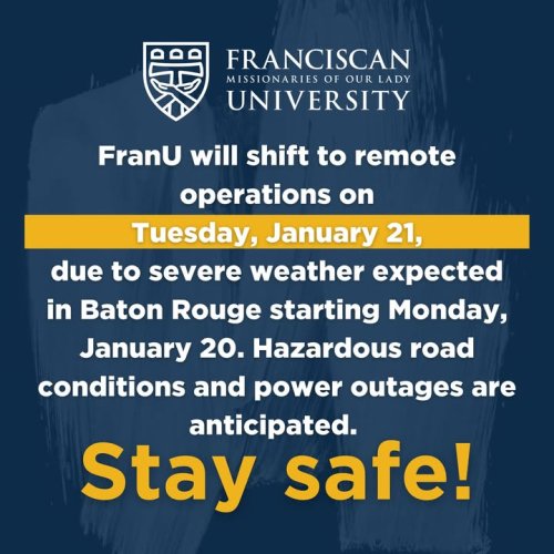 Photo post from Franciscan Missionaries of Our Lady University.