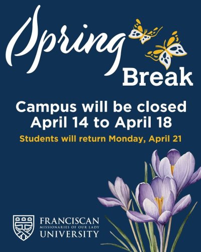 Photo post from Franciscan Missionaries of Our Lady University.