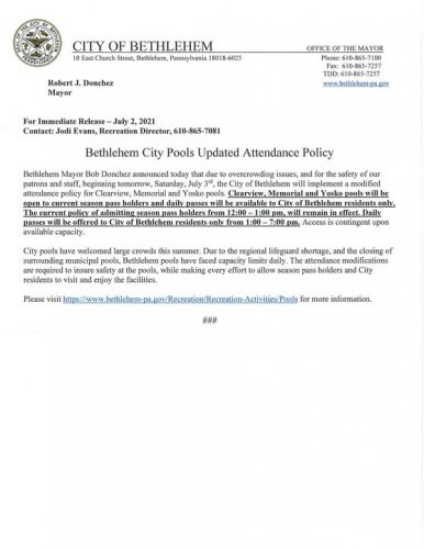 Photo post from City of Bethlehem.