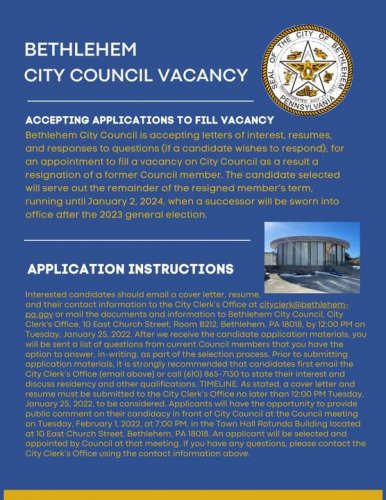 Photo post from City of Bethlehem.