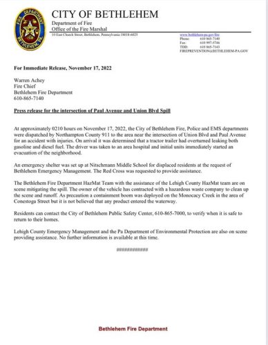 Photo post from City of Bethlehem.