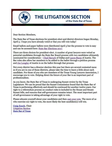 Photo post from Litigation Section of the State Bar of Texas.