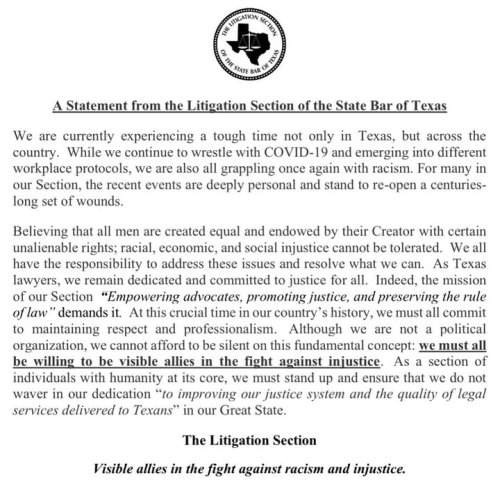 Photo post from Litigation Section of the State Bar of Texas.