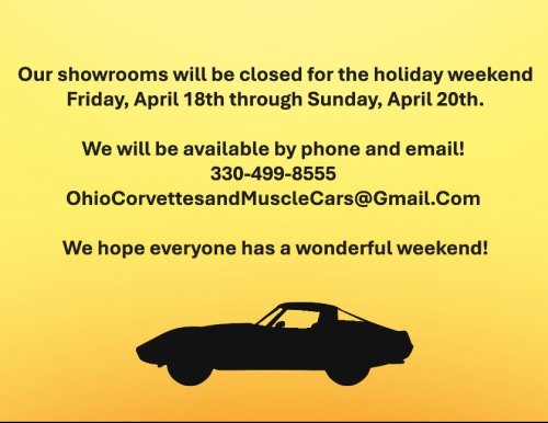 Photo post from Ohio Corvettes and Muscle Cars.