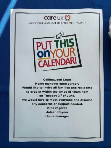 Photo post from Collingwood Court care home.