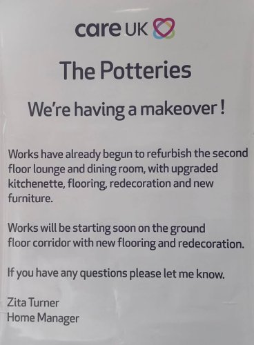 Photo post from The Potteries Care Home.