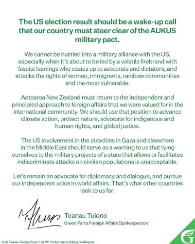 Photo post from nzgreenparty.