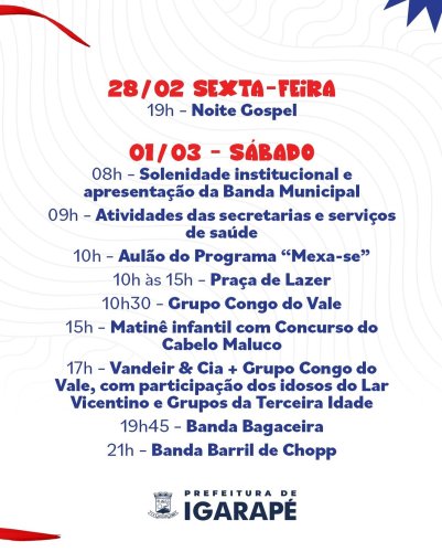 Photo post from prefeituradeigarape.
