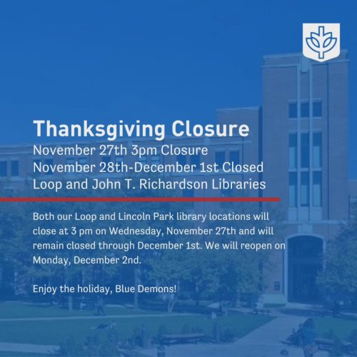 Photo post from depaul_library.