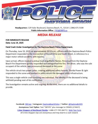 Photo post from daytonabeachpolice.