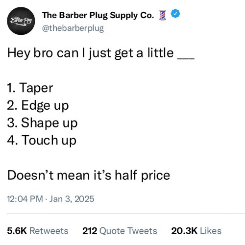 Photo post from iamthebarberplug.
