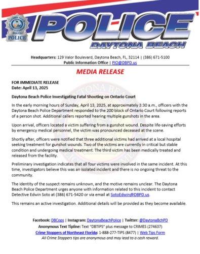 Photo post from daytonabeachpolice.