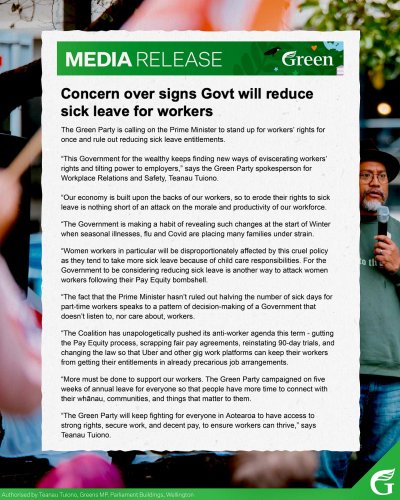 Photo post from nzgreenparty.