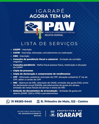 Photo post from prefeituradeigarape.