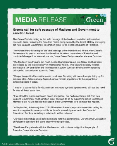Photo post from nzgreenparty.