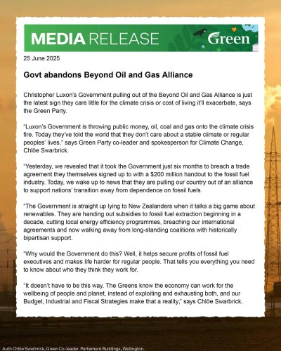 Photo post from nzgreenparty.