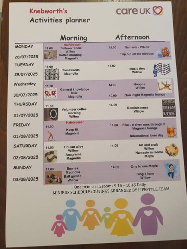 Photo post from Knebworth care home.