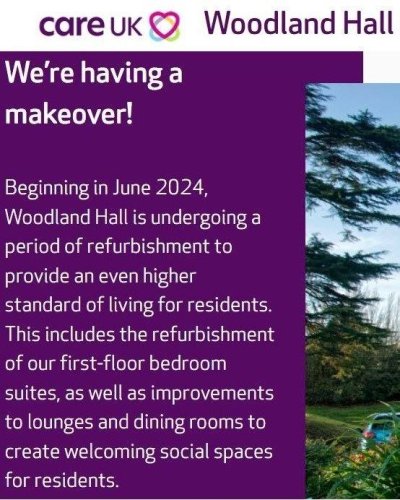 Carousel post from Woodland Hall Care Home.