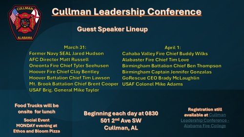 Photo post from Cullman Fire Rescue.