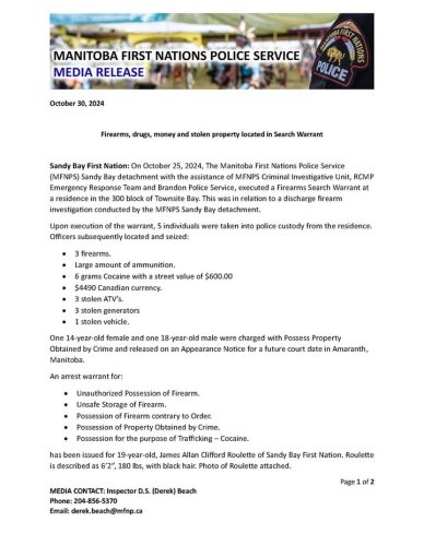 Carousel post from Manitoba First Nations Police Service.