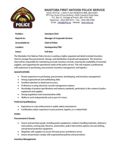 Carousel post from Manitoba First Nations Police Service.