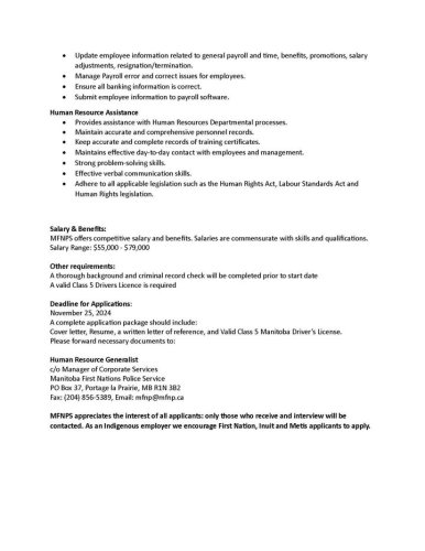 Carousel post from Manitoba First Nations Police Service.