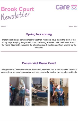 Carousel post from Brook Court Care Home.