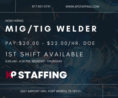 Photo post from KP Staffing Agency (Fort Worth Branch).