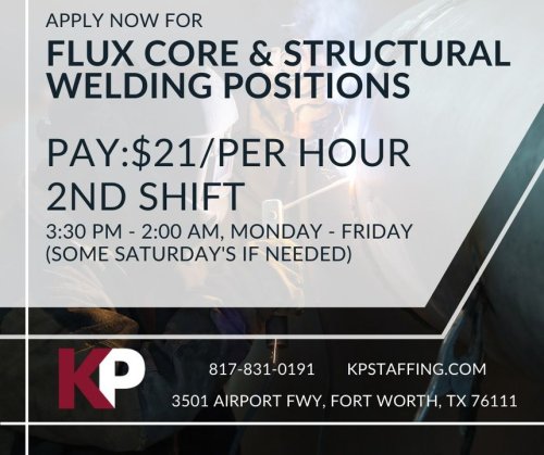 Photo post from KP Staffing Agency (Fort Worth Branch).